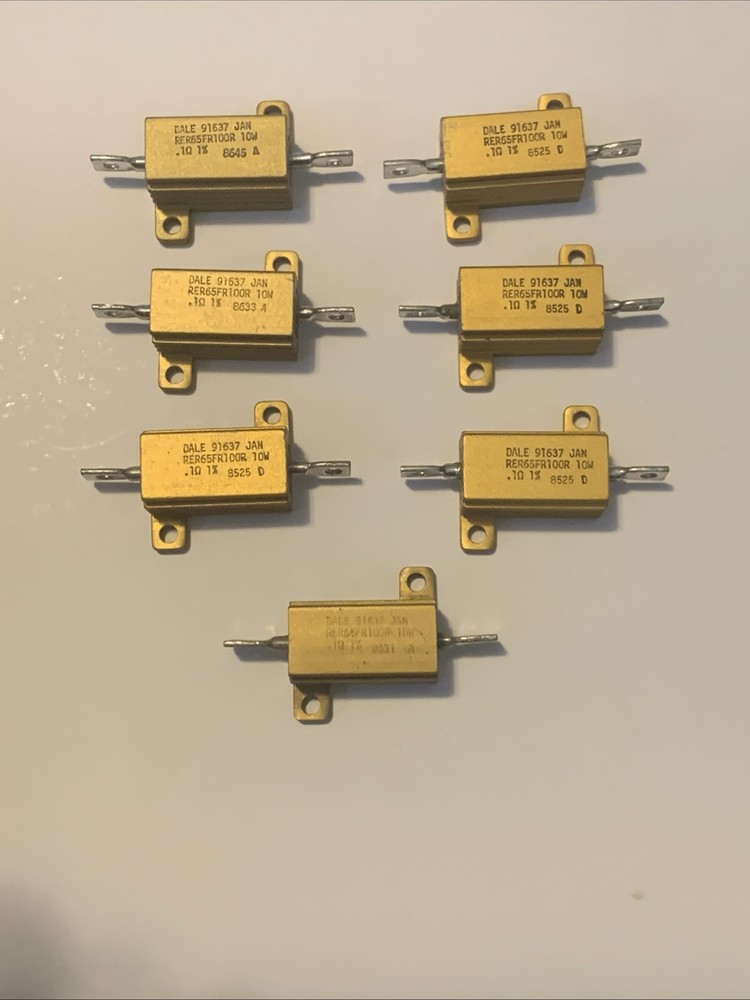 RER65FR100R DALE 10W .1 Ohm 1% RESISTOR Lot Of 7 “Estate Find”