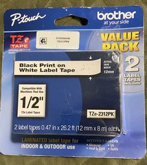Brother Genuine P-Touch TZe-231 2 Pack Tape (TZE2312PK) Black On White New