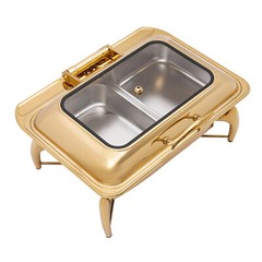 Gold 9QT Roll Top Chafing Dish Buffet Set Stainless Steel with Fuel Holder Home~