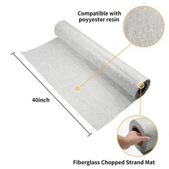 Fiberglass Cloth Mat Roll, 40″ x 3 Yards, Fiberglass Chopped Strand Mat for M…