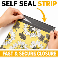 Sunflower Poly Mailers 10×13 Designer Shipping Bags Self Seal Cute