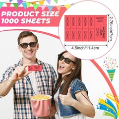 Kosiz 1000 Sheets Raffle Tickets 10 Bid Numbers Per Sheet Colored Raffle
