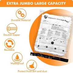 Vacuum Storage Bags Jumbo 12 x Jumbo,Plastic Packaging Bags,Space Saver Sealer