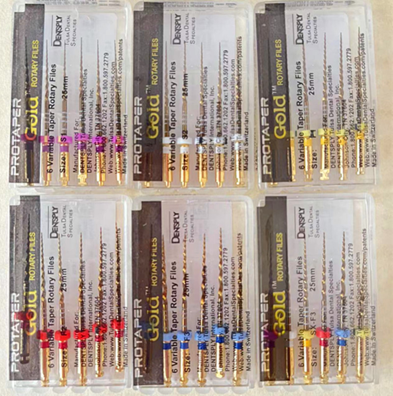 12 Packs Dentsply ProTaper Gold Rotary Files F1,F2,F3,S1,S2,SX-F3 21MM/25MM/31MM