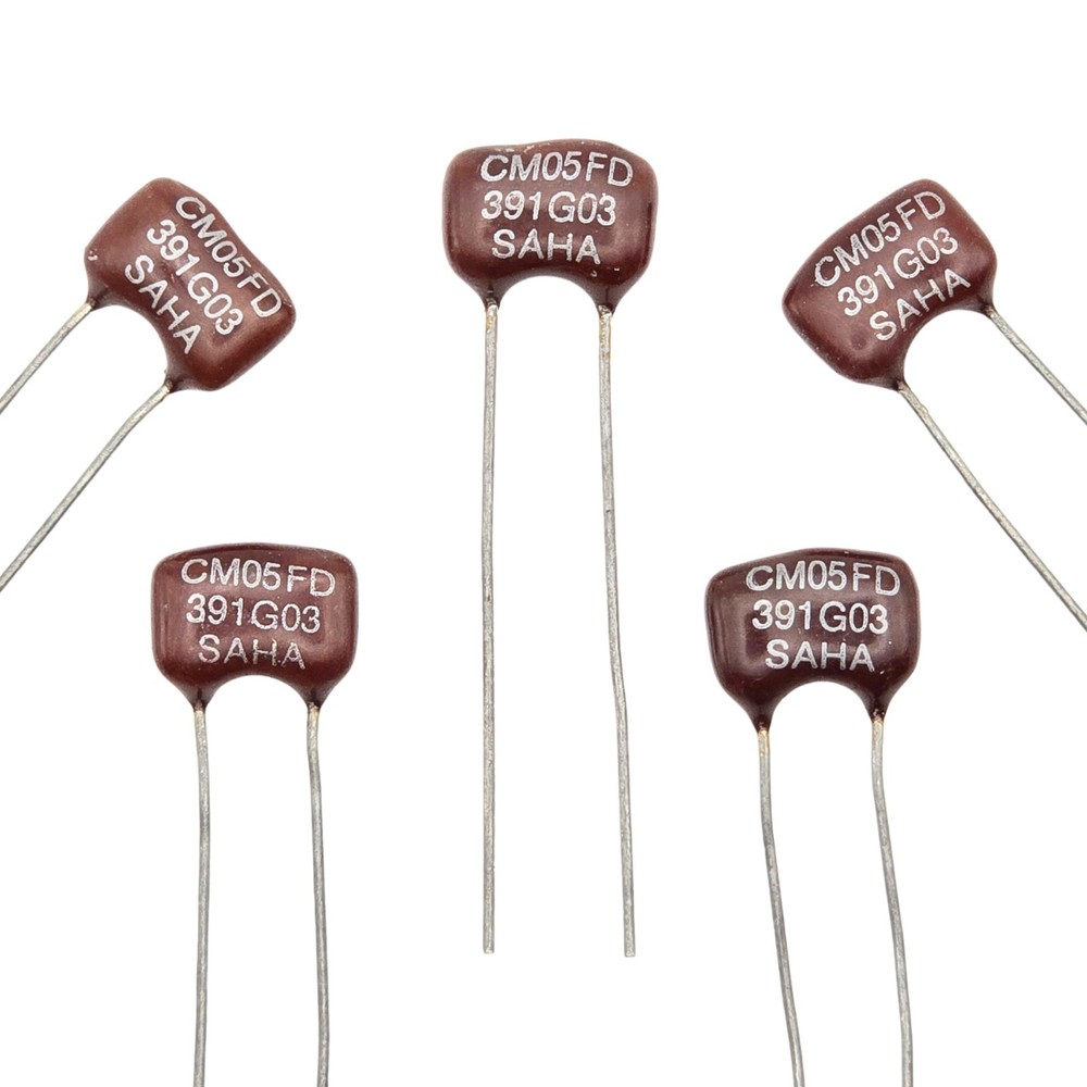 5pcs SAHA 390pF 500V 2% Radial Dipped Silver Mica Capacitors (391)