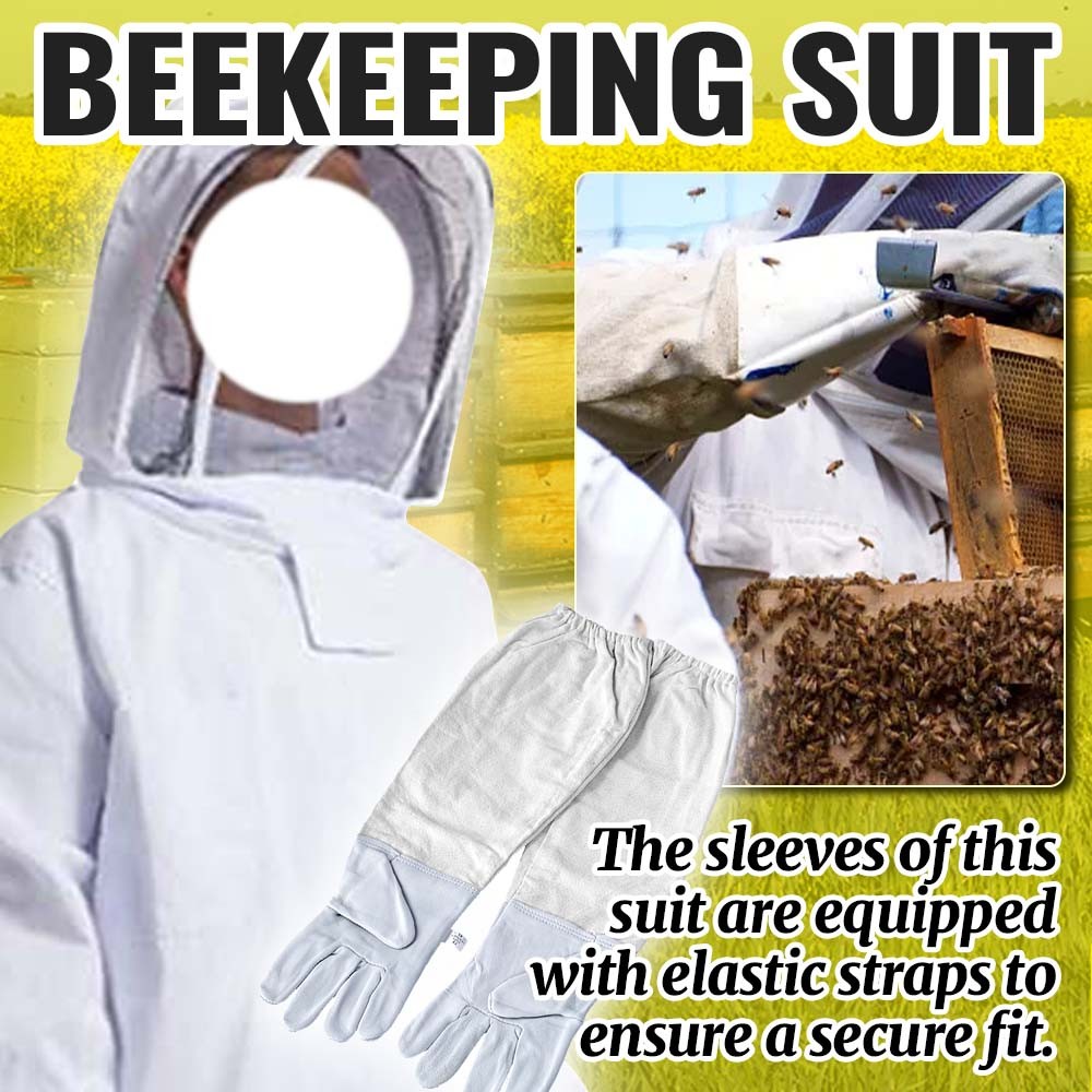 Beekeeping Suit L Full Body Coverall Beekeeper Outfit Jacket with Veil Unisex