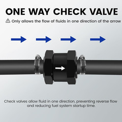 1/4″ 2PCS Fuel One-Way Check Valve, Aluminium Alloy 6Mm OD Fuel Line Check Valve