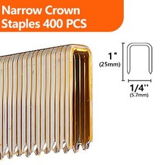 2000-Count 18 Gauge 1/4 Inch Narrow Crown Staples (1/2″+3/4″+1″+1-1/4″+1-1/2″),
