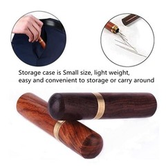3 Pack Wood Toothpick Holder Portable Mini Pocket Tooth Dark & Light Brown