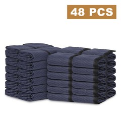 48 Pack Moving Blankets 80″ x 72″ Pro Economy Black Shipping Furniture Pads