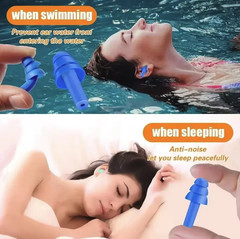 10 Pairs Reusable Silicone Ear Plugs Noise Reduction Sleep Swimming Set – NEW