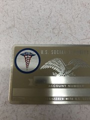 NEW Vintage SSN Social Security Card Metal USA Medical Symbol Dr. Nurse