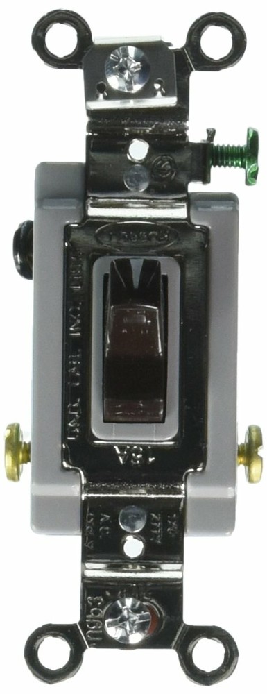 Hubbell HBL1203, Switch, 3 Way, Extra HD, 15A 120/277V AC, Brown Toggle, Industr