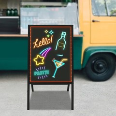 LED Message Writing Board,50*70cm Illuminated Erasable Menu Board Sign 7 colors