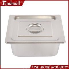Findmall 2 Pack Hotel Pans 1/2 Size 6″ Deep Stainless Steel Steam Table with Lid