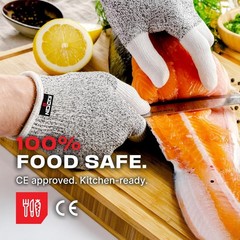 Reinforced Cut Resistant Gloves, Level 5 Safety Gear for Kitchen and Craft