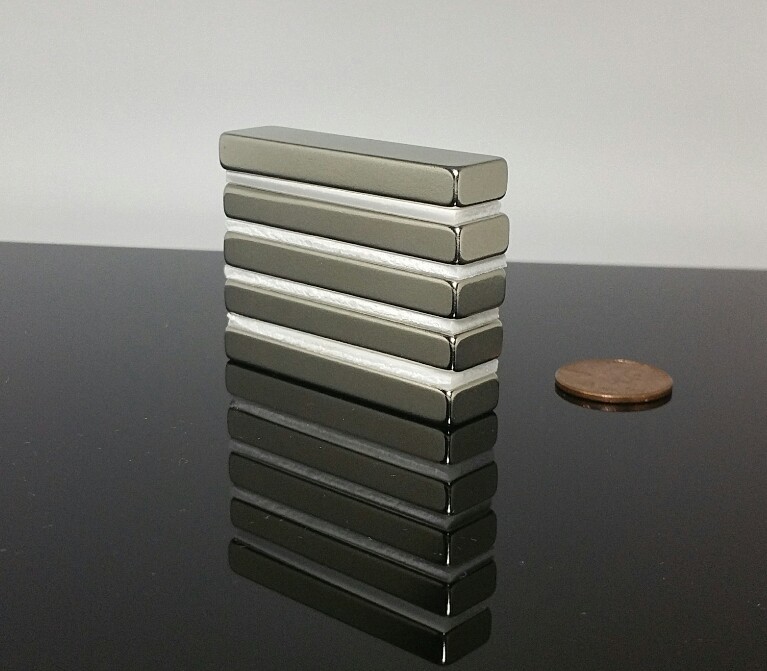5 Neodymium Rare Earth N52 Bar Magnet 5,000 Gauss Super Strong 2″ x 1/2″ x 1/4″