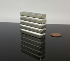 5 Neodymium Rare Earth N52 Bar Magnet 5,000 Gauss Super Strong 2″ x 1/2″ x 1/4″