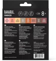 Acrylic Paint Markers, Set of 8, Portrait Colors, 2mm Nibs