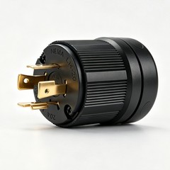 L14-20P Twist Lock Male Plug – 20 Amp 125/250V NEMA Generator Connector –Black
