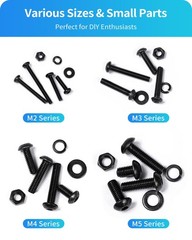 1800PCS Metric Screw Assortment, Bolt M2M3M4M5 1800PCS, Black