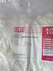 CERTICLEAN CLASS 10 NITRILE AMBIDEXTROUS GLOVES X-SMALL 40101-353 pkg of 100