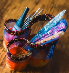 Resin Desk Organizer Handmade Pen Pencil Holder Makeup Brush Caddy
