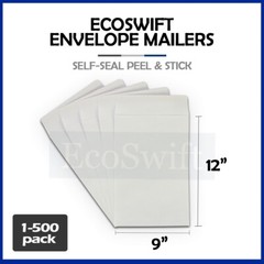 1-500 “EcoSwift” White Self-Seal Catalog Kraft Paper Envelope 28 lb. 9″ x 12″