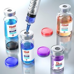 Sterile 10ml Vials with Self-Healing Injection Port Aluminum Cap for Medical Use