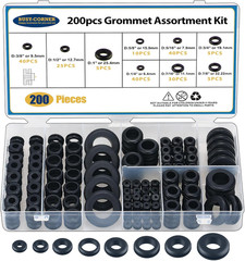 200 PCS Hollow Rubber Grommet Firewall Hole Plug Assortment, Rubber Grommet Kit
