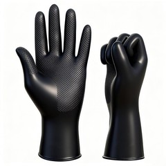 VOVOH 2Pcs Hair Dye Gloves, Black Reusable Rubber Gloves, Professional Hair C…