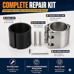 Heavy Duty 3″ Pipe Repair Clamp, Stainless Steel Leak Sealer Kit for Metal & PVC