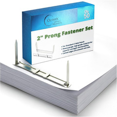 Prong Paper Fasteners 2 Inch Capacity, 50 Complete Sets, Corrosion-Resistant Ste