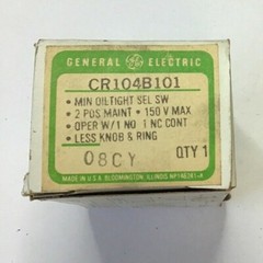 GENERAL ELECTRIC CR104B101 SELECTOR SWITCH 2POS 150V W/O KNOB&RING