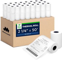 50 Rolls of 2 1/4″ x 50′ BPA Free Thermal Receipt Paper for POS Printers