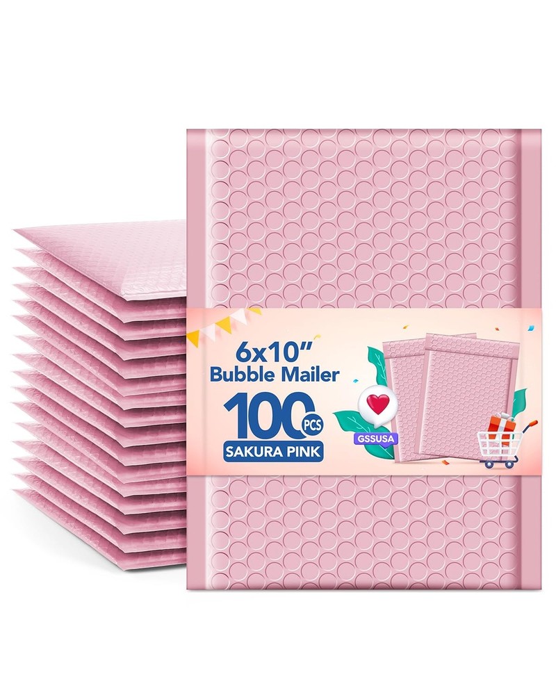 GSSUSA Bubble Mailers 6×10 Inches 100 Pack Size 6×9” Bubble Mailer Envelop