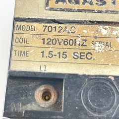 AGASTAT 7012AC Time Delay Relay 120V Coil1.5-15 sec. 120V/60Hz