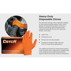 Adenna CATCH Pyramid Grip 9 Mil, Orange Nitrile PF Gloves, 1 Case, CAT45X, M-XXL