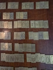 Metal Foundry Type Block Set Letters Numbers Punctuation in Case/Tray