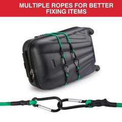 WORKPRO 24 Inch Bungee Cords with Hooks, 4 Pack Superior Rubber Heavy Duty Green