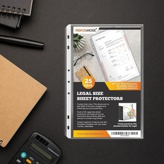 25 Pack of 8.5×14 Legal Size Heavyweight Long Clear Sheet Protectors