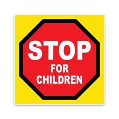 Stop For Children Octagon Sign – Ice Cream Truck Decal – Vinyl Sticker 18″x18″