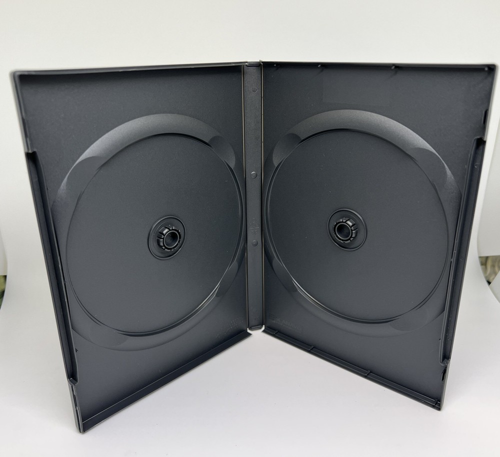 3 Top Quality Original Scanavo 14mm Double (2) DVD Case Box, BLACK, DVDDGRY