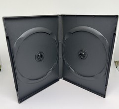 3 Top Quality Original Scanavo 14mm Double (2) DVD Case Box, BLACK, DVDDGRY