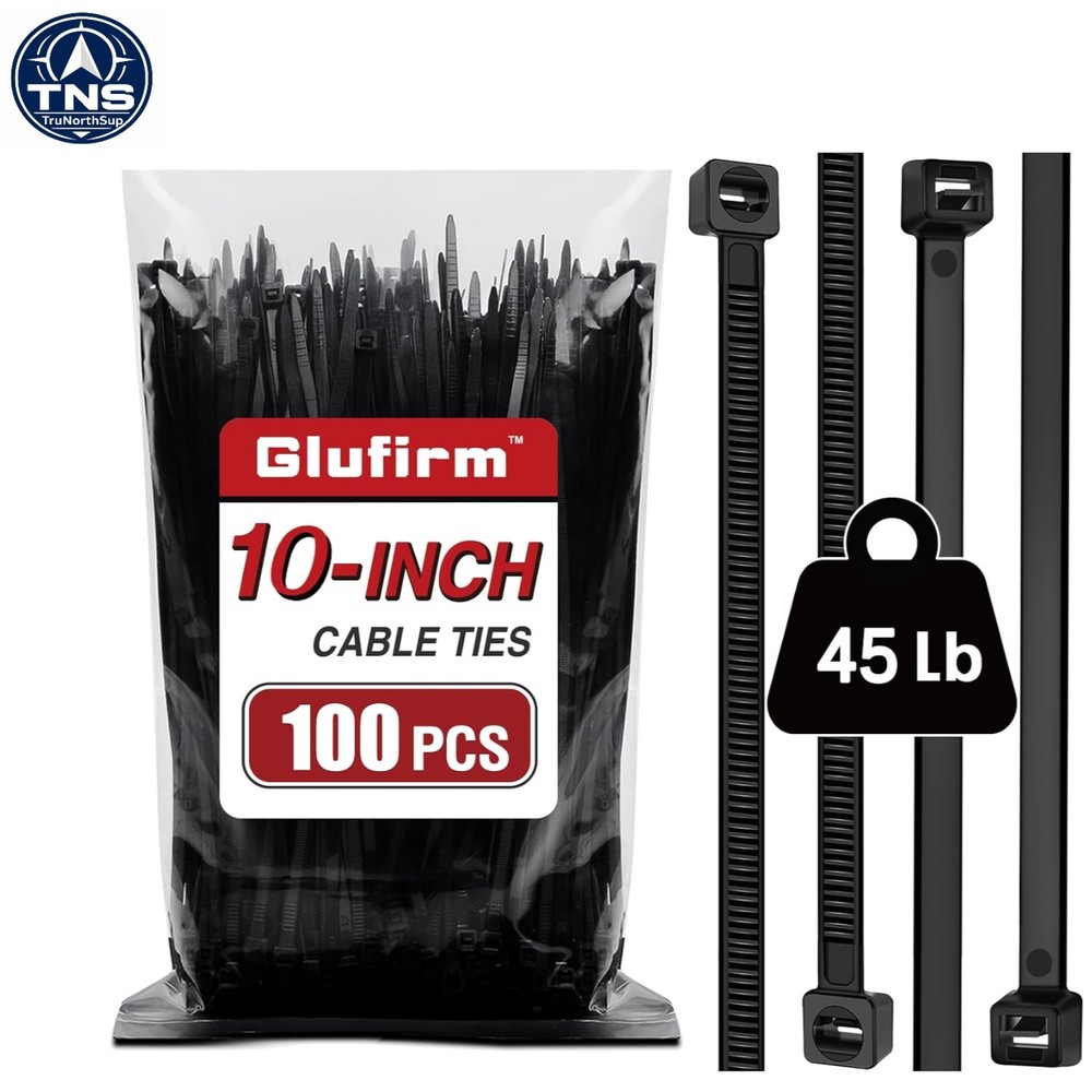 Versatile Black Zip Ties 10 Inch 100 Pack – Ideal for Indoor and Outdoor Use