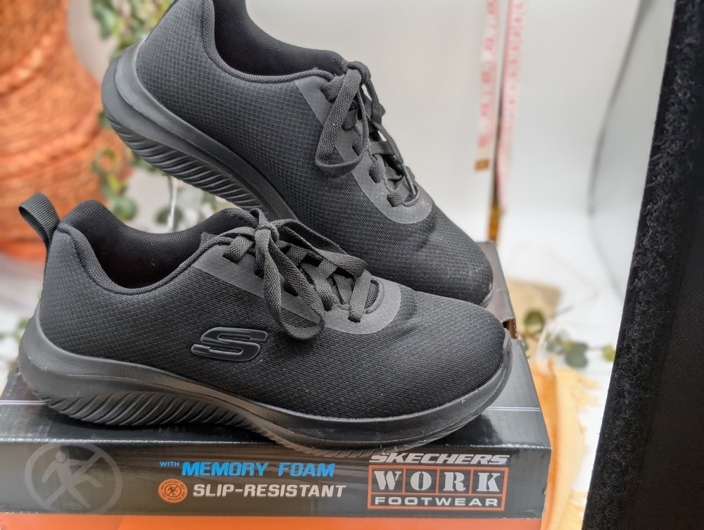 Skechers Work Ultra Flex 3.0 Jinie Slip Resistant Memory Foam Shoes Black Size 7