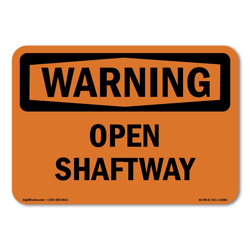 Open Shaftway ANSI Warning Sign Metal Plastic Decal