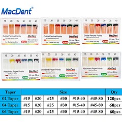 MacDent Dental Gutta Percha Points Absorbent Paper Points Endodontic Root Canal