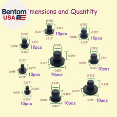 100 Pcs Silicone Rubber Hole Plugs Set – 9 Sizes T-Type Black Silicone Plugs Cap