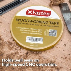 XFasten Double Sided Woodworking Tape 1/2″ x 36 Yards (4-Pack)